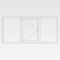 Draaikiepraam (midden) met vast glas links en rechts - 4