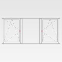 Draaikiepraam links en rechts + vast glas midden - 2
