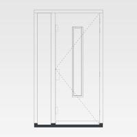 Voordeur lang glasvak midden + zijlicht links - 1