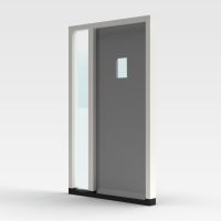 Voordeur klein glasvak boven + zijlicht links - 0